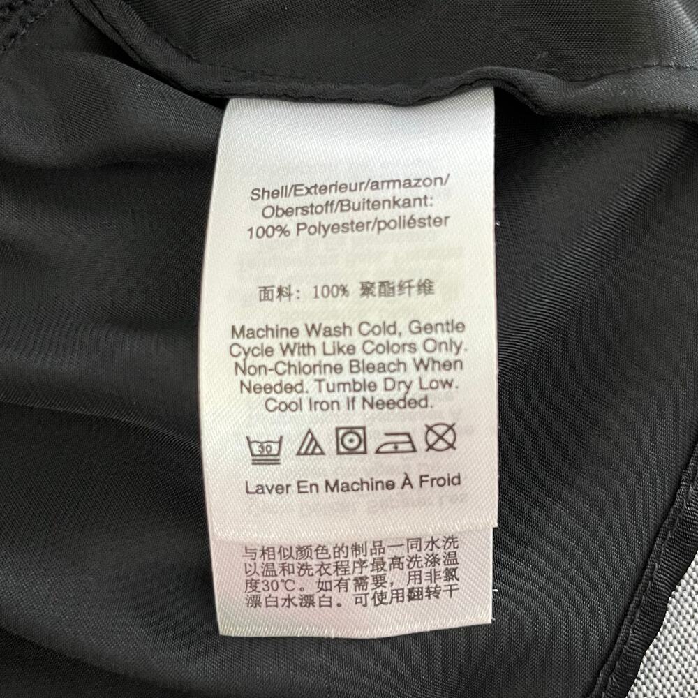 DKNY Black Satin Peplum Blouse V-Neck Long Puff Sleeve Evening Party XS NWT - Picture 11 of 13